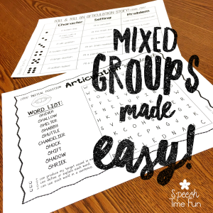 Mixed Groups Made Easy - Speech Time Fun